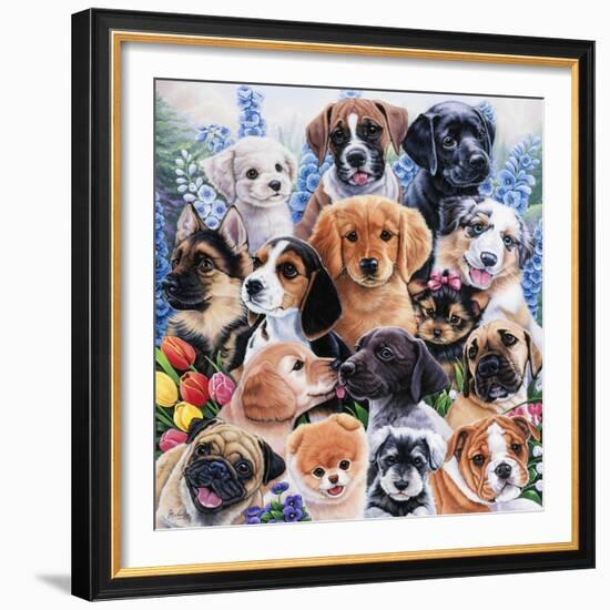 Puppy Collage-Jenny Newland-Framed Giclee Print