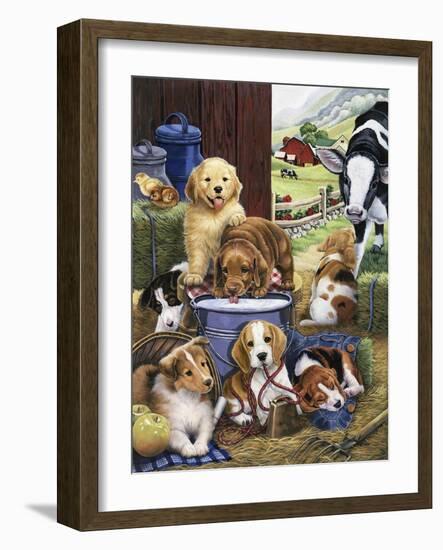 Puppy Hayday-Jenny Newland-Framed Giclee Print