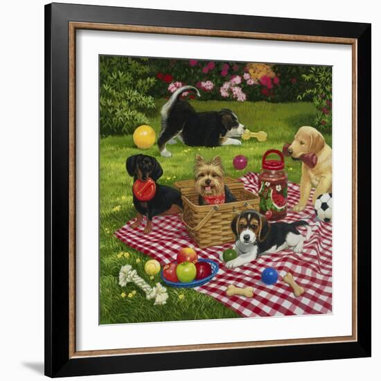 Puppy Picnic-William Vanderdasson-Framed Giclee Print