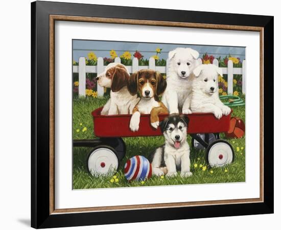 Puppy "Play Date"-William Vanderdasson-Framed Giclee Print