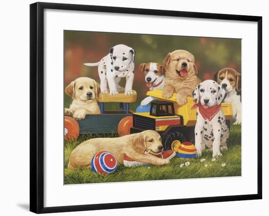 Puppy Play Group-William Vanderdasson-Framed Giclee Print