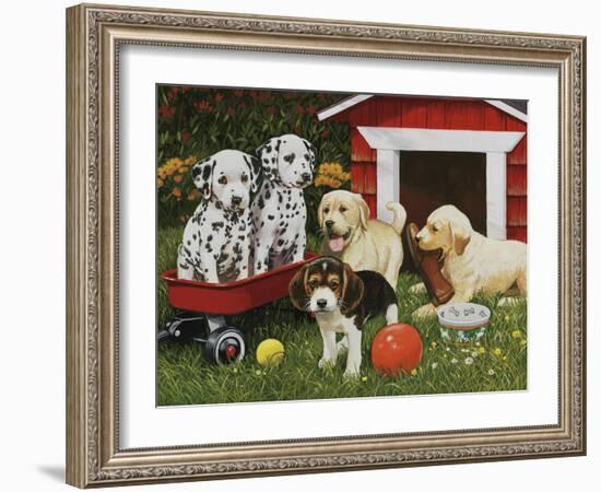 Puppy Playmates-William Vanderdasson-Framed Giclee Print