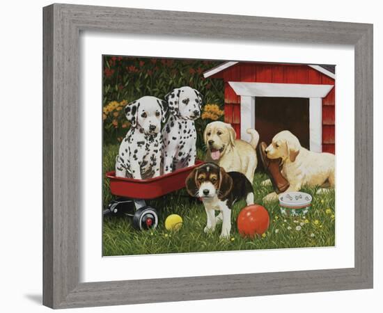 Puppy Playmates-William Vanderdasson-Framed Giclee Print