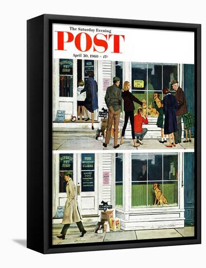 "Puppy Sellout," Saturday Evening Post Cover, April 30, 1960-George Hughes-Framed Premier Image Canvas