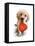 Puppy with Red Heart-MAKIKO-Framed Premier Image Canvas