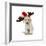 Puppy with Santa Hat and Reindeer Ears-Lew Robertson-Framed Photographic Print