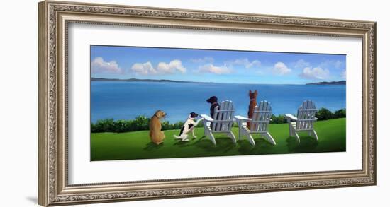 Pups with a View-Carol Saxe-Framed Art Print