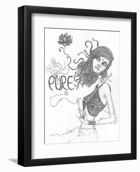 Pure (Drawing)-Jami Goddess-Framed Art Print
