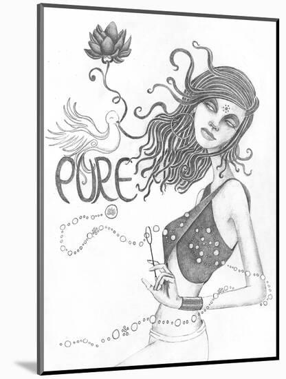 Pure (Drawing)-Jami Goddess-Mounted Art Print