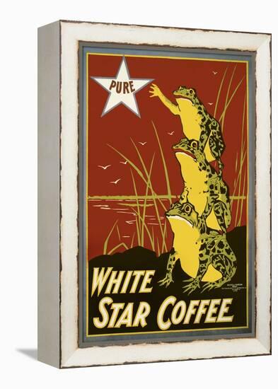 Pure White Star Coffee, Frogs-null-Framed Premier Image Canvas