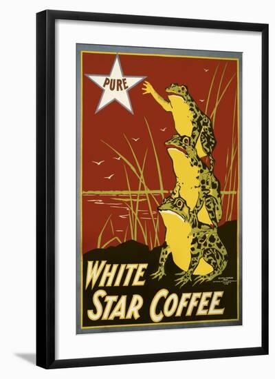 Pure White Star Coffee, Frogs-null-Framed Giclee Print