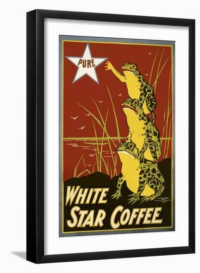 Pure White Star Coffee, Frogs--Framed Giclee Print