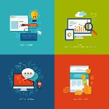Flat Design Icons Set of Business Working Elements-PureSolution-Art Print