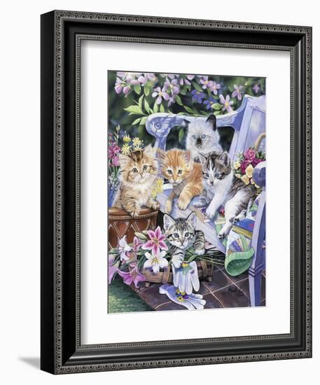 Purfect Gardening Buddies-Jenny Newland-Framed Giclee Print