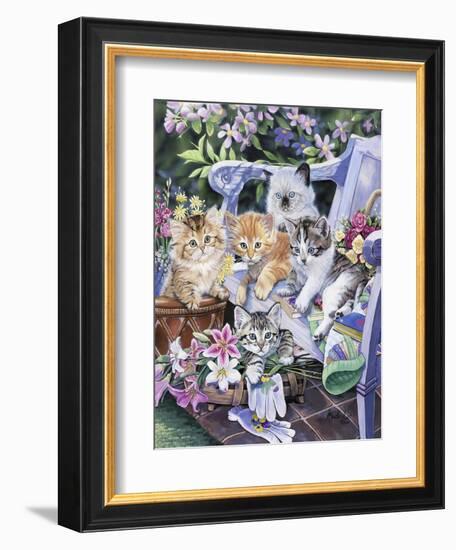 Purfect Gardening Buddies-Jenny Newland-Framed Giclee Print