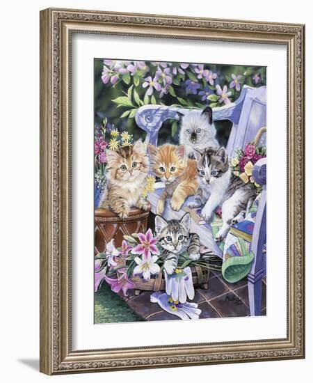 Purfect Gardening Buddies-Jenny Newland-Framed Giclee Print