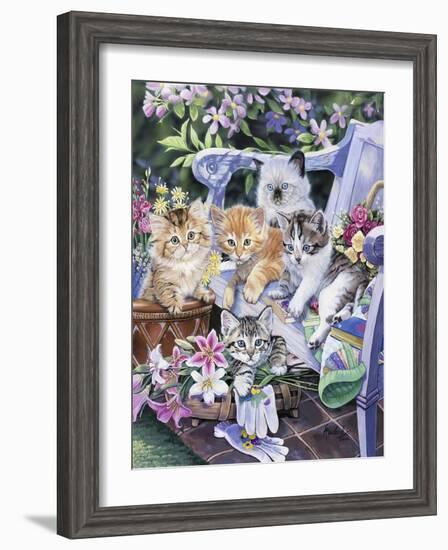 Purfect Gardening Buddies-Jenny Newland-Framed Giclee Print