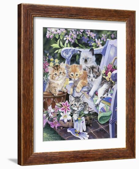 Purfect Gardening Buddies-Jenny Newland-Framed Giclee Print