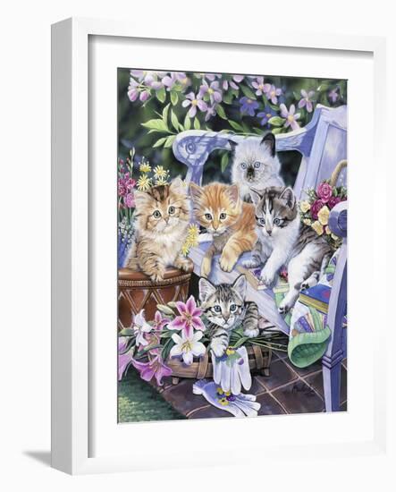 Purfect Gardening Buddies-Jenny Newland-Framed Giclee Print