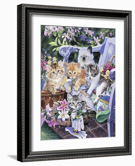 Purfect Gardening Buddies-Jenny Newland-Framed Giclee Print