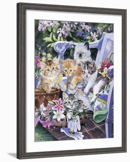 Purfect Gardening Buddies-Jenny Newland-Framed Giclee Print