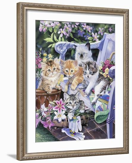 Purfect Gardening Buddies-Jenny Newland-Framed Giclee Print