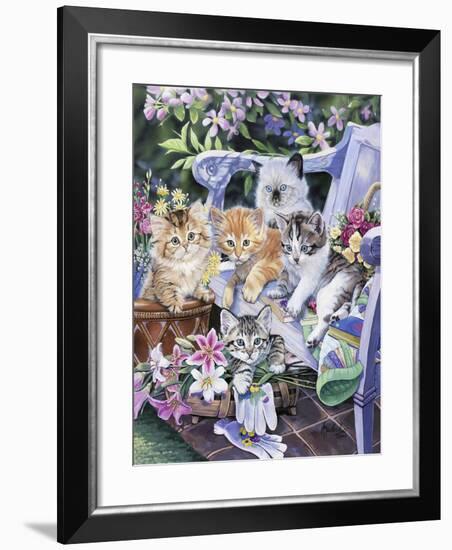 Purfect Gardening Buddies-Jenny Newland-Framed Giclee Print