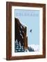 Purgatory, Colorado - Skier Jumping-Lantern Press-Framed Art Print