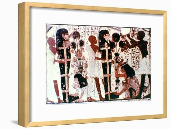 Purification of Mummies, detail from a temple wall painting, Thebes, Egypt. Artist: Unknown-Unknown-Framed Giclee Print