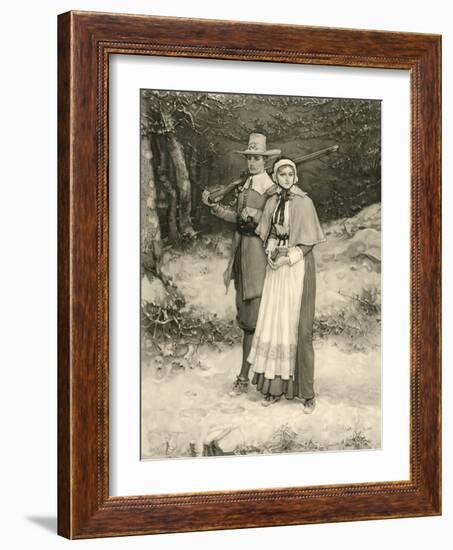 Puritan Couple on their Way to Sunday Worship, Engraved by Thomas Gold Appleton, 1885-George Henry Boughton-Framed Giclee Print