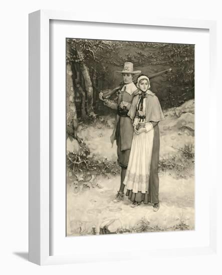 Puritan Couple on their Way to Sunday Worship, Engraved by Thomas Gold Appleton, 1885-George Henry Boughton-Framed Giclee Print