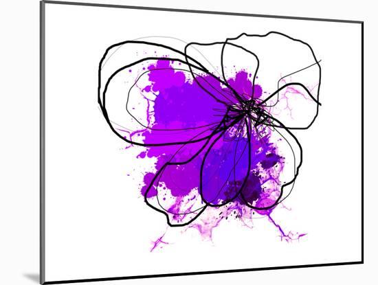 Purple Abstract Brush Splash Flower-Irena Orlov-Mounted Art Print