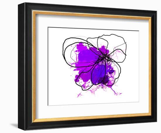 Purple Abstract Brush Splash Flower-Irena Orlov-Framed Art Print