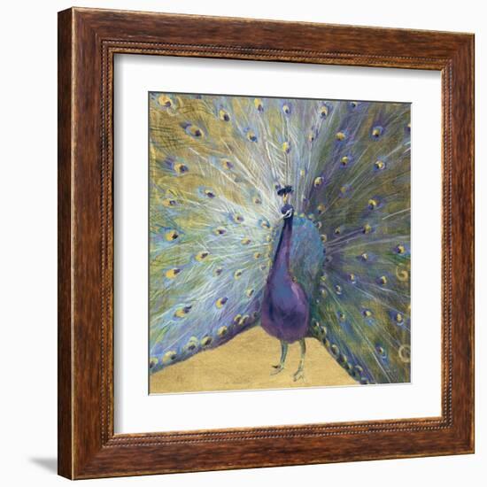 Purple and Gold Peacock-Danhui Nai-Framed Art Print