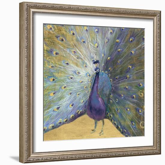 Purple and Gold Peacock-Danhui Nai-Framed Art Print