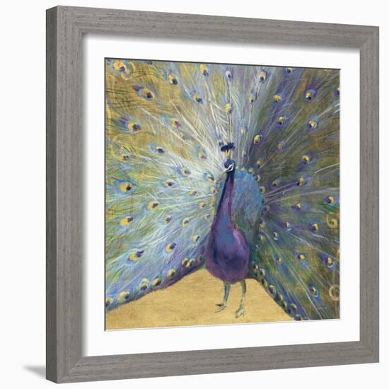 Purple and Gold Peacock-Danhui Nai-Framed Art Print