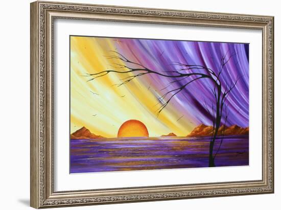 Purple and Gold Royal Sunset-Megan Aroon Duncanson-Framed Art Print