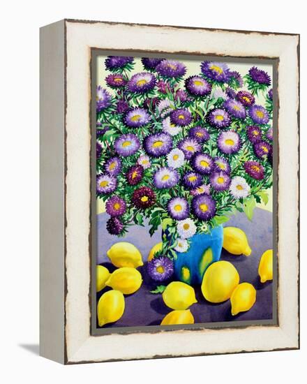 Purple Asters and Lemons-Christopher Ryland-Framed Premier Image Canvas