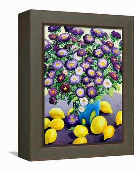 Purple Asters and Lemons-Christopher Ryland-Framed Premier Image Canvas