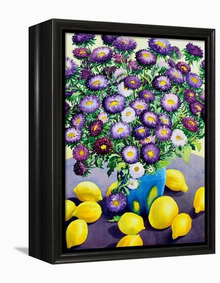 Purple Asters and Lemons-Christopher Ryland-Framed Premier Image Canvas