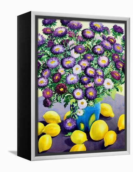 Purple Asters and Lemons-Christopher Ryland-Framed Premier Image Canvas