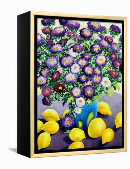 Purple Asters and Lemons-Christopher Ryland-Framed Premier Image Canvas