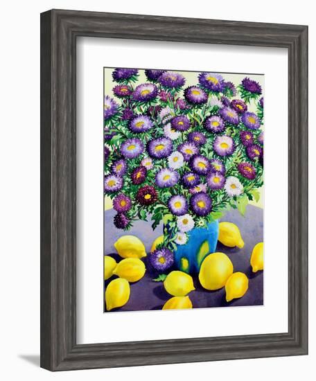 Purple Asters and Lemons-Christopher Ryland-Framed Giclee Print