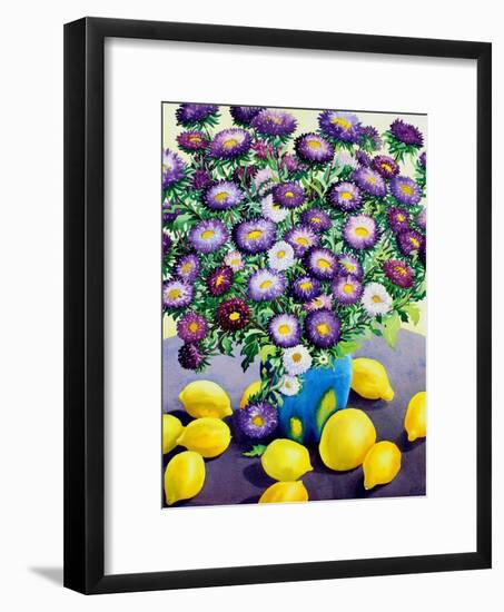 Purple Asters and Lemons-Christopher Ryland-Framed Giclee Print