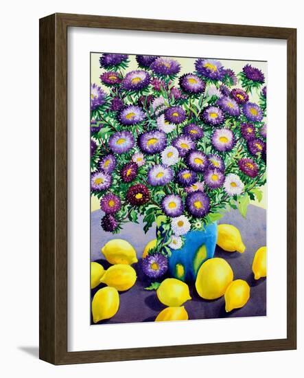 Purple Asters and Lemons-Christopher Ryland-Framed Giclee Print