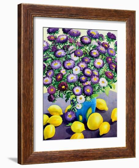 Purple Asters and Lemons-Christopher Ryland-Framed Giclee Print