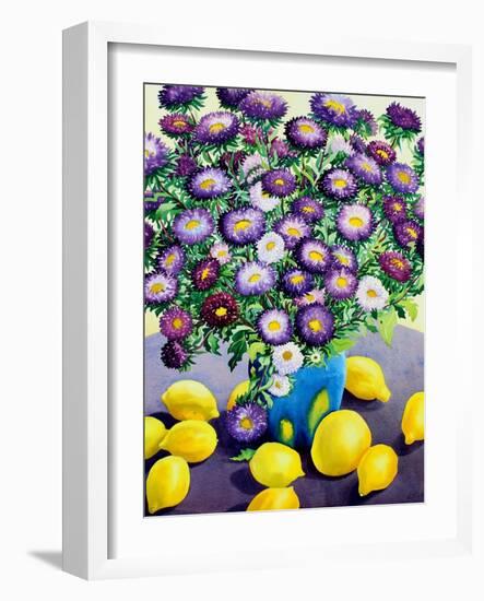 Purple Asters and Lemons-Christopher Ryland-Framed Giclee Print