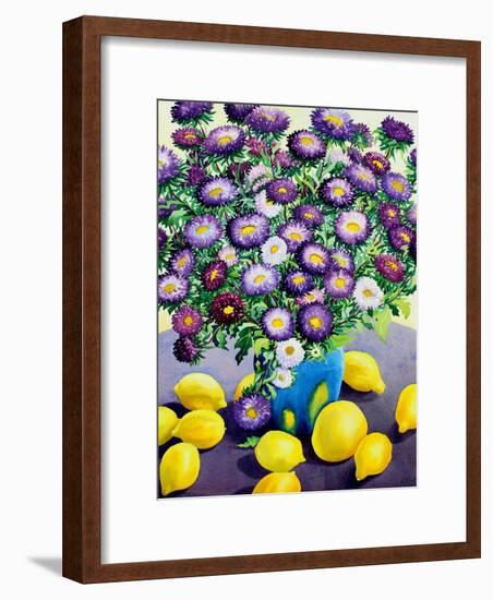 Purple Asters and Lemons-Christopher Ryland-Framed Giclee Print