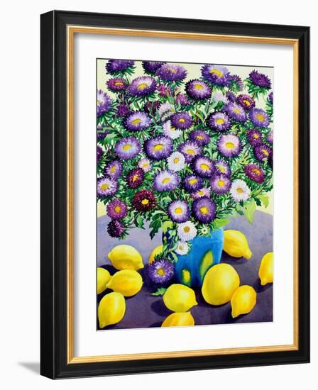 Purple Asters and Lemons-Christopher Ryland-Framed Giclee Print