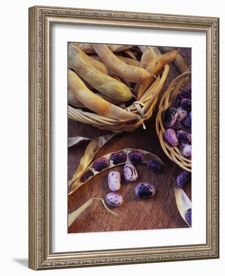 Purple Beans and Pods in Small Baskets-Vladimir Shulevsky-Framed Photographic Print